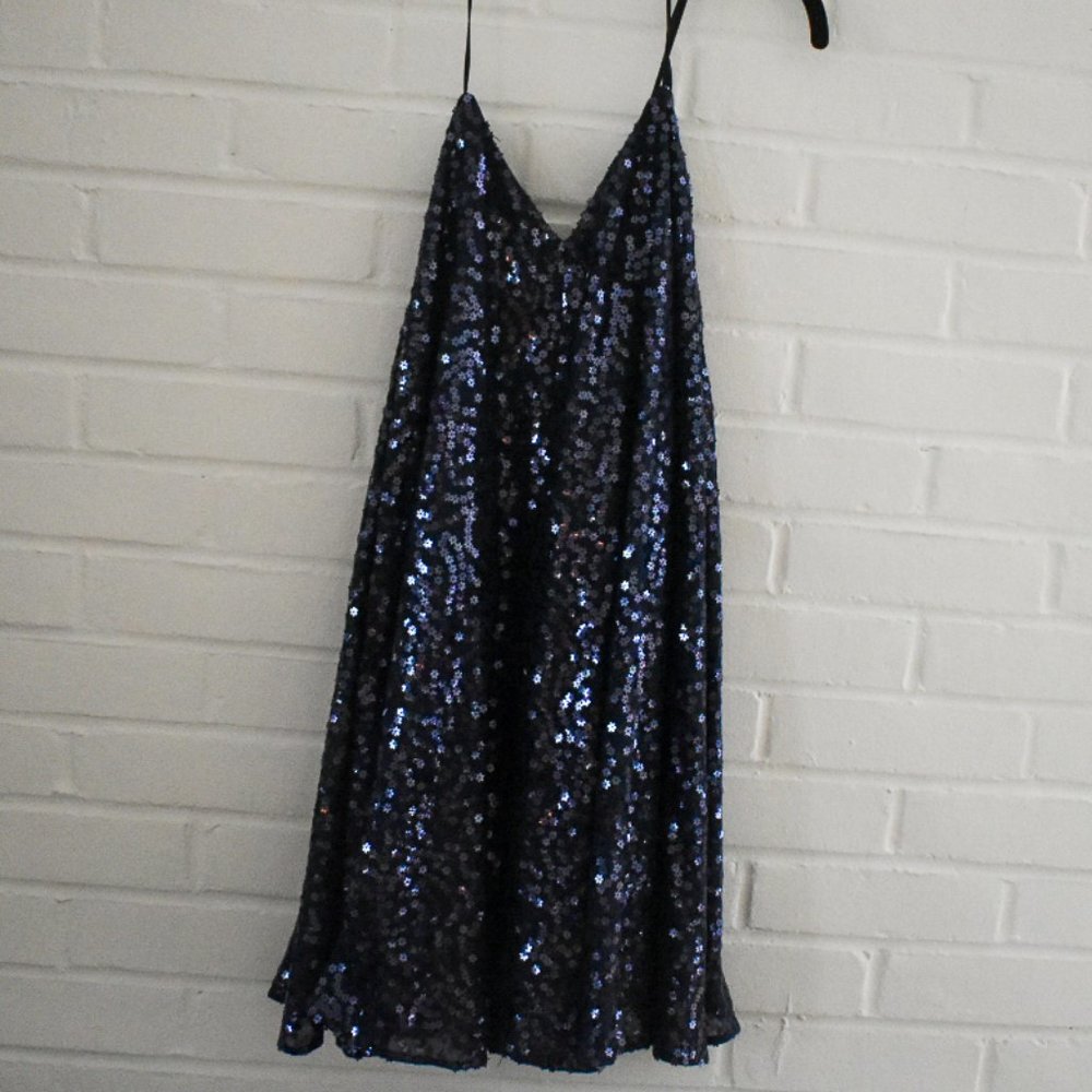 ASOS blue sequin party dress